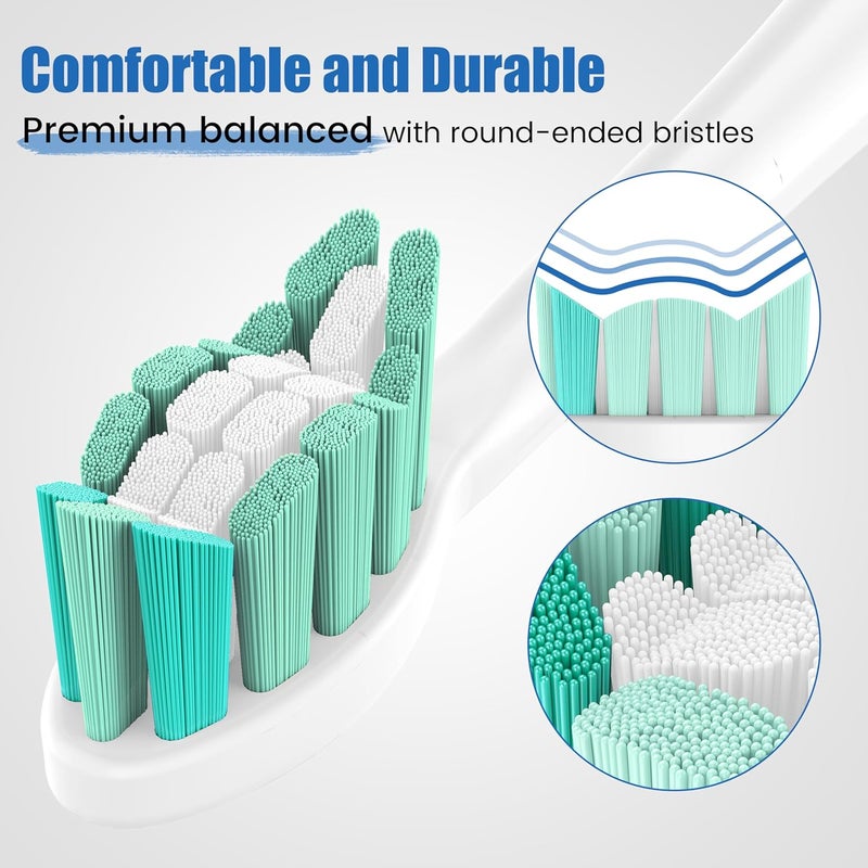 POSWEENR Replacement Toothbrush Heads for Philips Sonicare Replacement Brush Heads Compatible Electric Toothbrush Heads, 10 Pack, Black White - Image 4